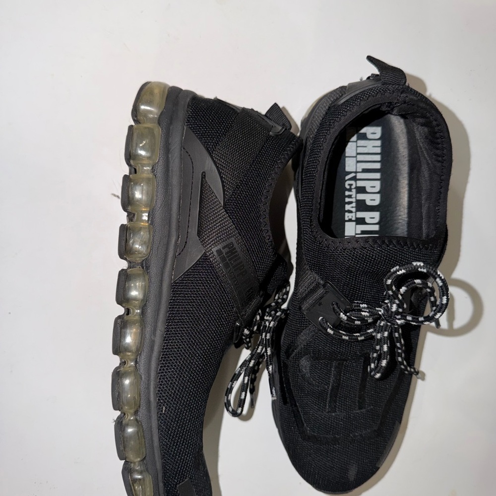 Philipp Plein Black Mesh Sneakers with Transparent Bubble Sole